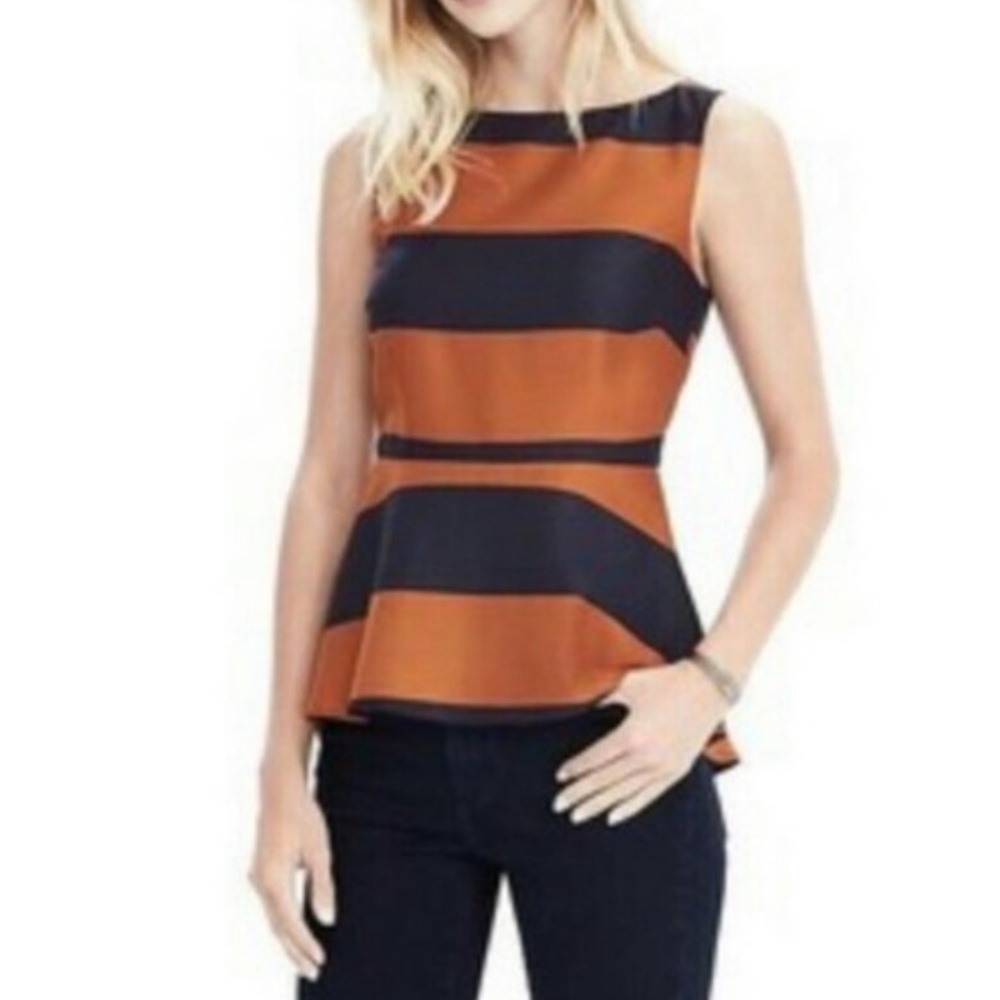 Banana Republic Striped Peplum Top